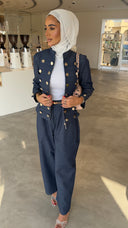Signature denim Button set