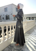 Floral metallic gray set