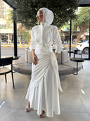 White wrapper dress