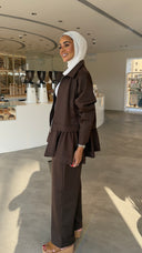 Brown Ruffle Set