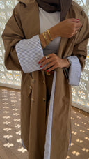 Mocha Stripe Trench set