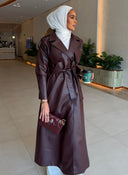 Marron leather coat