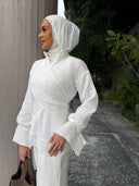 Summer white wrap shirt (set)