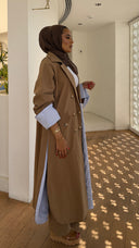 Mocha Stripe Trench set