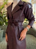 Marron leather coat