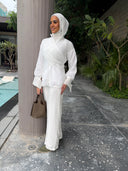 Summer white wrap shirt (set)