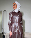 Floral metallic Marron set