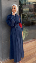 Belted Denim dress