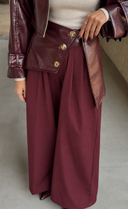 Burgundy leather