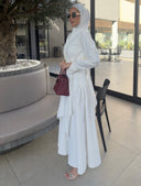 White wrapper dress