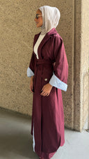 Burgundy Blue Trench