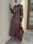 Floral metallic Marron set