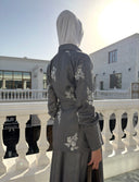 Floral metallic gray set
