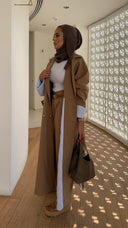 Mocha Stripe Trench set