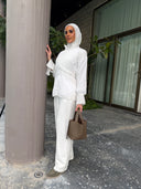 Summer white wrap shirt (set)