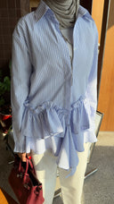 Ruffle Stripe Shirt set