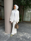 Summer white wrap shirt (set)