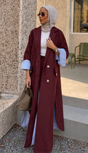 Burgundy Blue Trench