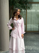 Summer pink layers skirt ( set)