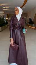 Marron leather coat