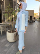 Summer baby blue net set